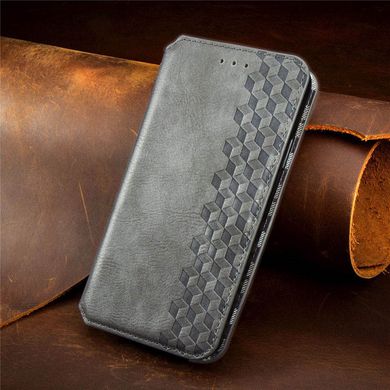 Кожаный чехол книжка GETMAN Cubic (PU) для Samsung Galaxy A12 (Серый)
