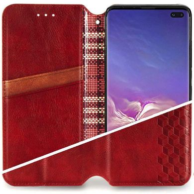Кожаный чехол книжка GETMAN Cubic (PU) для Xiaomi Redmi Note 9 5G / Note 9T (Красный)
