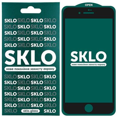 Защитное стекло SKLO 5D (full glue) для Apple iPhone 7 / 8 / SE (2020) (4.7") (Черный)