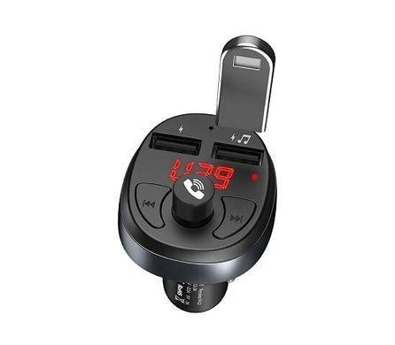 Автомобільний зарядний пристрій Hoco E41 2USB Bluetooth FM модулятор чорний, Черный