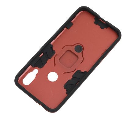 Чехол для Xiaomi Redmi 7 Transformer Ring ударопрочный с кольцом красный
