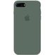 Чехол для Apple iPhone 7 plus / 8 plus Silicone Case Full с микрофиброй и закрытым низом (5.5"") Зеленый / Pine green