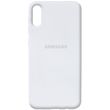 Чехол для Samsung A02 Silicone Full с закрытым низом и микрофиброй Белый / White