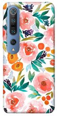 Чехол для Xiaomi Mi 10 / Mi 10 Pro PandaPrint Акварельные цветы 2 цветы