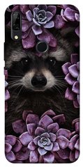Чехол для Huawei P Smart Z PandaPrint Енот в цветах цветы