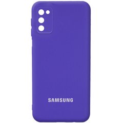 Чохол Samsung Galaxy A03s Silicone Full camera закритий низ + захист камери Фіолетовий / Purple