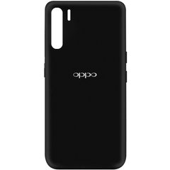 Чехол для Oppo A91 Silicone Full с закрытым низом и микрофиброй Черный / Black