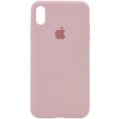 Чехол silicone case for iPhone X/XS с микрофиброй и закрытым низом Pink Sand
