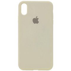 Чохол silicone case for iPhone XS Max з мікрофіброю і закритим низом Antigue White
