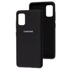 Чохол для Samsung Galaxy A41 (A415) Silicone Full чорний з закритим низом і мікрофіброю