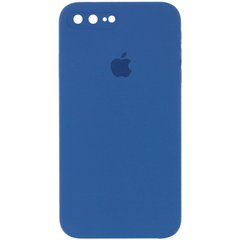 Чохол для Apple iPhone 7 plus / 8 plus Silicone Full camera закритий низ + захист камери (Синій / Navy blue) квадратні борти