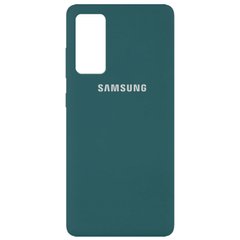 Чехол для Samsung Galaxy S20 FE Silicone Full (Зеленый / Pine green) c закрытым низом и микрофиброю