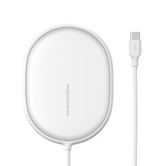 Зарядка Qi BASEUS Light Magnetic Wireless Charger (suit for IP12 with Type-C cable 1.5m) | 15W | (WXQJ-02) white
