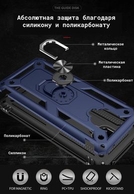 Ударостійкий чохол Serge Ring for Magnet для Huawei P Smart (2021)(Темно-синій) / Протиударний, броньований