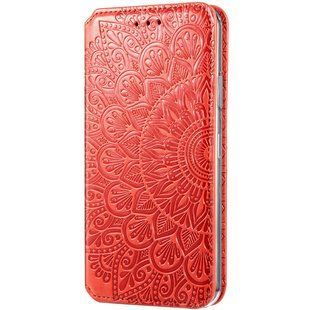 Кожаный чехол книжка GETMAN Mandala (PU) для Xiaomi Redmi Note 10 Pro Красный
