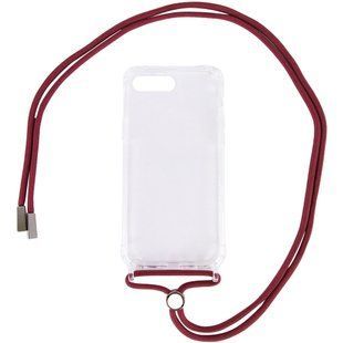 Чохол TPU Crossbody Transparent для Apple iPhone 7 plus / 8 plus (5.5"") Червоно-Коричневий