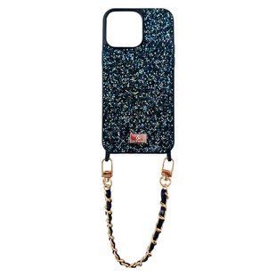 Чохол для iPhone 14 Pro Max Bling World Grainy Diamonds з ремінцем Green