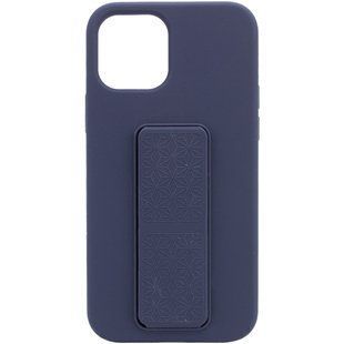 Чохол Silicone Case Hand Holder для Apple iPhone 12 Pro / 12 (6.1") (Темно-синій / Midnight blue)