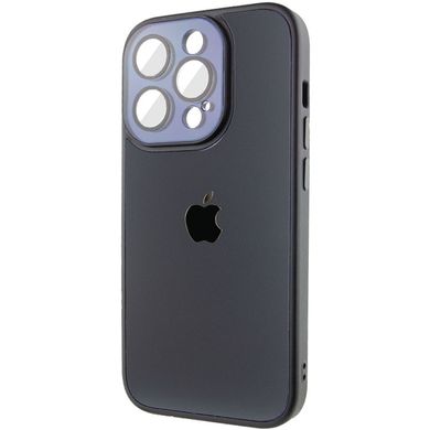Чохол для iPhone 12 / 12 Pro Скляний матовий + скло на камеру з мікрофіброю TPU+Glass Sapphire Midnight Black