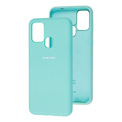 Чехол для Samsung Galaxy M31 (M315) Silicone Full бирюзовый с закрытым низом и микрофиброй