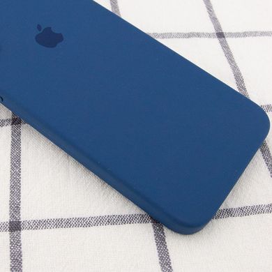 Чехол для Apple iPhone 7 plus / 8 plus Silicone Full camera закрытый низ + защита камеры (Синий / Navy blue) квадратные борты