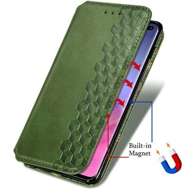 Кожаный чехол книжка GETMAN Cubic (PU) для Xiaomi Redmi Note 9 5G / Note 9T (Зеленый)