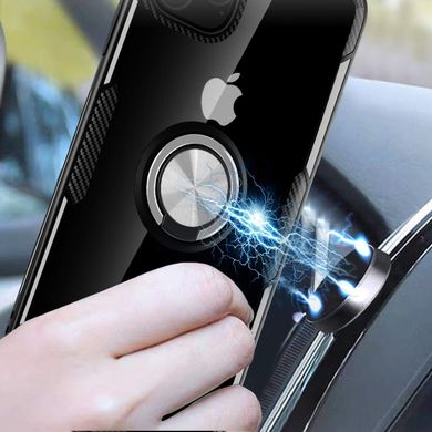 TPU+PC чехол Deen CrystalRing for Magnet (opp) для Apple iPhone 11 Pro (5.8") (Бесцветный / Черный)