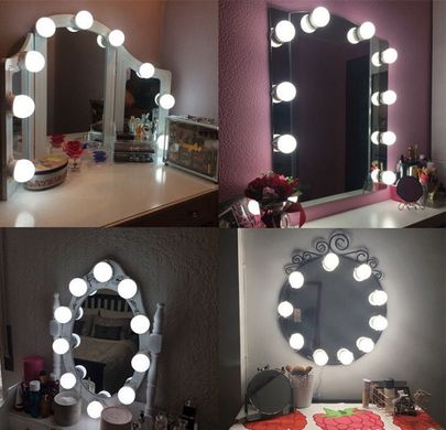 Подсветка белая для зеркала с регулировкой яркости для макияжа NO378-1