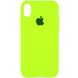 Чехол для Apple iPhone XR (6.1"") Silicone Case Full с микрофиброй и закрытым низом Салатовый / Neon Green