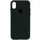 Чехол silicone case for iPhone X/XS с микрофиброй и закрытым низом Black Green