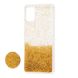 Чехол для Samsung Galaxy A71 (A715) Fashion блестки + popsocket золотистый