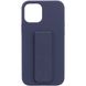 Чехол Silicone Case Hand Holder для Apple iPhone 12 Pro / 12 (6.1") (Темно-синий / Midnight blue)