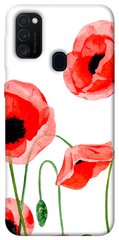 Чехол для Samsung Galaxy M30s / M21 PandaPrint Акварельные маки цветы