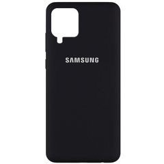 Чехол для Samsung A42 5G Silicone Full с закрытым низом и микрофиброй Черный / Black