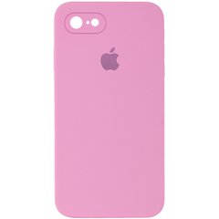Чохол для iPhone 6 / 6s Silicone Full camera закритий низ + захист камери Рожевий / Light pink квадратні борти