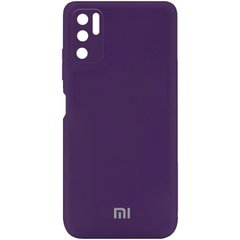 Чехол для Xiaomi Redmi Note 10 5G / Poco M3 Pro Silicone Full camera закрытый низ + защита камеры Фиолетовый / Purple
