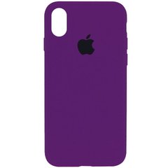 Чехол silicone case for iPhone X/XS с микрофиброй и закрытым низом Ultra Violet