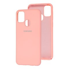 Чехол для Samsung Galaxy M31 (M315) Silicone Full светло-розовый с закрытым низом и микрофиброй