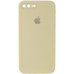Чехол для Apple iPhone 7 plus / 8 plus Silicone Full camera закрытый низ + защита камеры (Желтый / Mellow Yellow) квадратные борты