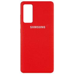 Чехол для Samsung Galaxy S20 FE Silicone Full (Красный / Red) c закрытым низом и микрофиброю