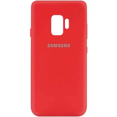 Чехол Silicone Cover My Color Full  для Samsung Galaxy S9 Красный / Red c закрытым низом и микрофиброй