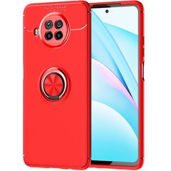 TPU чехол Deen ColorRing под магнитный держатель (opp) для Xiaomi Mi 10T Lite / Redmi Note 9 Pro 5G (Красный / Красный)