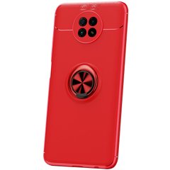 TPU чехол Deen ColorRing под магнитный держатель (opp) для Xiaomi Redmi Note 9 5G / Note 9T (Красный / Красный)