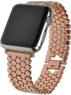 Ремінець Stainless Luxury Steel для Apple Watch 38/40/41 mm Rose Gold