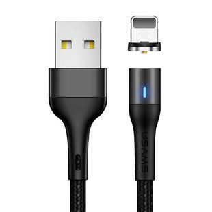 Кабель USAMS Lightning Aluminum Alloy магнитный US-SJ336 U29 |2m, 2.1A| Black, Black