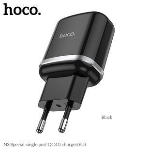 Адаптер сетевой HOCO Special FCP, AFC N3 |1USB, 18W/3A, QC3.0| (Safety Certified) black