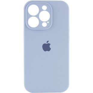 Чехол для Apple iPhone 14 Pro Max Silicone Full camera закрытый низ + защита камеры / Голубой / Lilac Blue