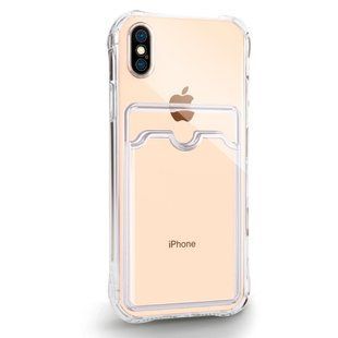 Прозрачный чехол для iPhone Х / XS с карманом для карт