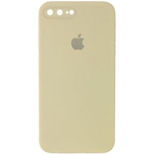 Чехол для Apple iPhone 7 plus / 8 plus Silicone Full camera закрытый низ + защита камеры (Желтый / Mellow Yellow) квадратные борты