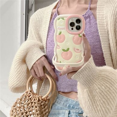 Чохол для iPhone 14 Pro Max Хвилястий Peach + підставка